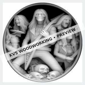 Watermarked grayscale preview of Heavy Metal — The Band digital coin design