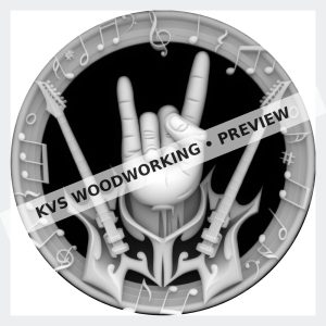 Watermarked grayscale preview of Heavy Metal — Twin Guitars digital coin design