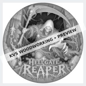 Watermarked grayscale preview of Hellgate Reaper — Chained Portal digital coin design