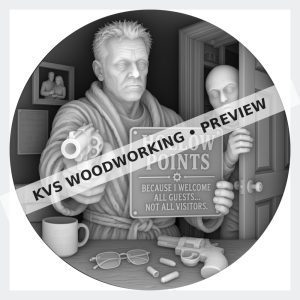 Watermarked grayscale preview of Hollow Points — Guests and Visitors digital coin design