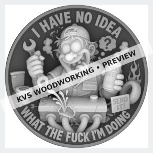 Watermarked grayscale preview of I Have No Idea What the Fuck I’m Doing — Garage Mechanic digital coin design