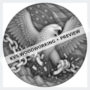 Watermarked grayscale preview of Liberty Unbound — Eagle Breaking Chains digital coin design