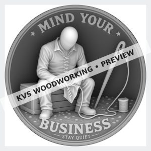 Watermarked grayscale preview of Mind Your Business — Stay Quiet digital coin design