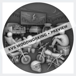 Watermarked grayscale preview of Minibike Life — Drive-In Night digital coin design