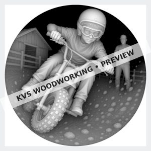 Watermarked grayscale preview of Minibike Life — First Dirt Ride digital coin design