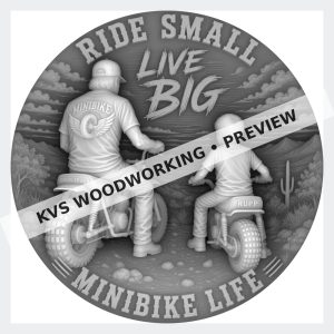 Watermarked grayscale preview of Minibike Life — Ride Small, Live Big digital coin design