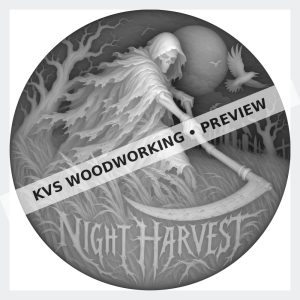 Watermarked grayscale preview of Night Harvest — Grim Reaper digital coin design