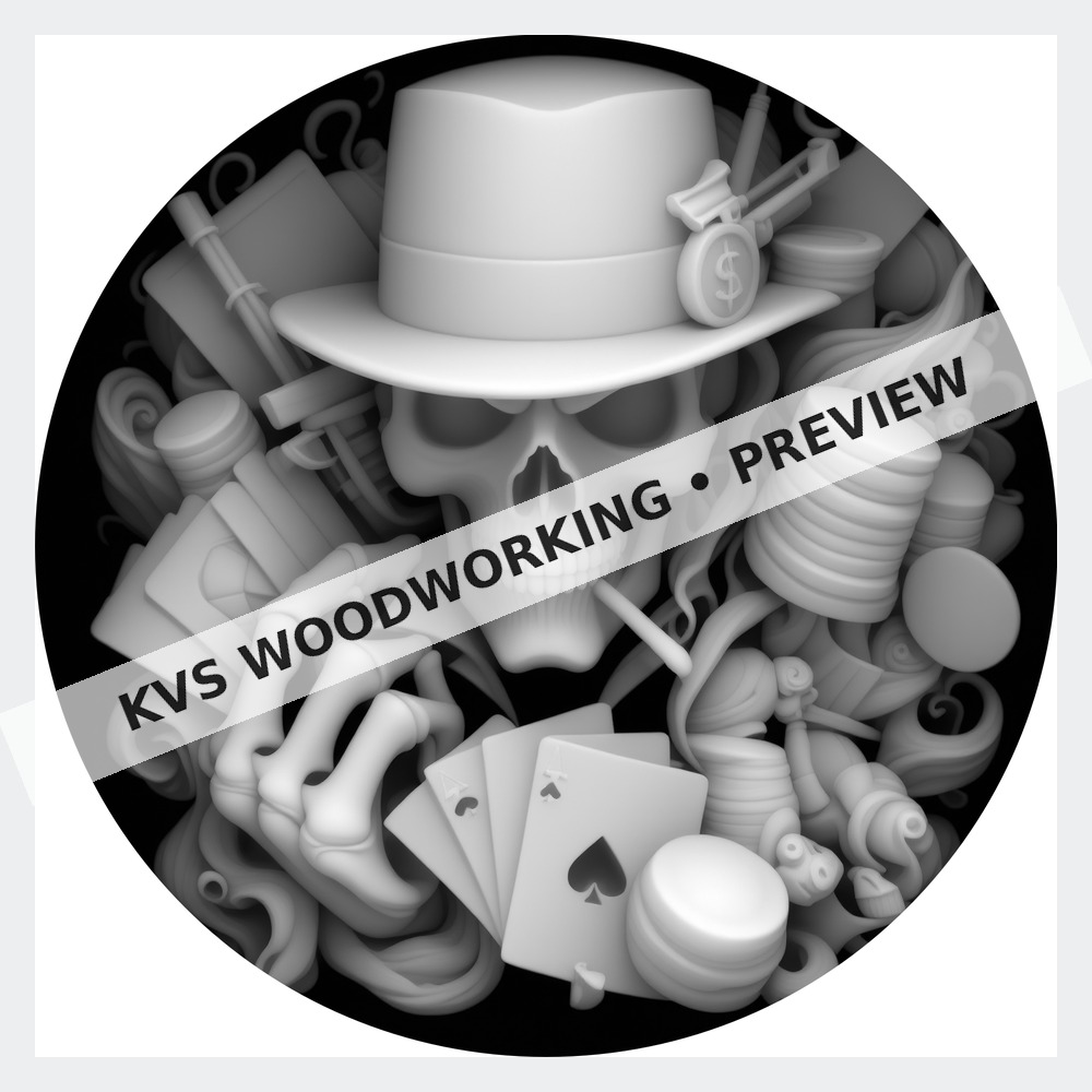 Watermarked grayscale preview of Poker Skull — High Stakes digital coin design