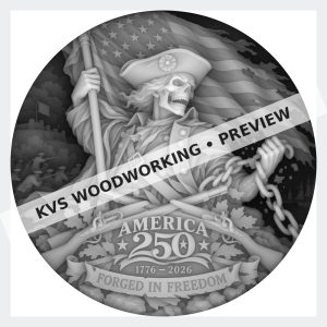 Watermarked grayscale preview of Revolutionary Patriot — America 250 digital coin design