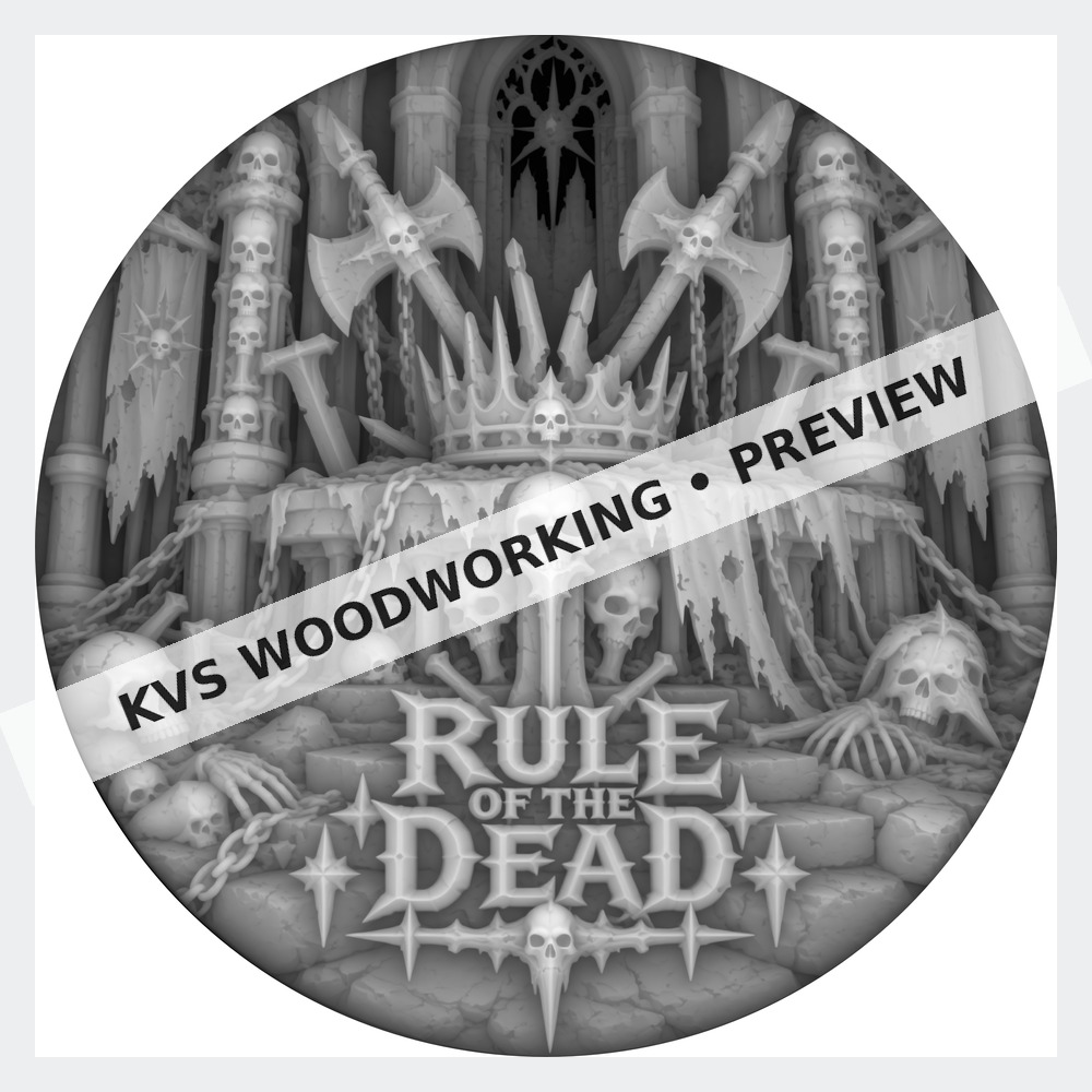 Watermarked grayscale preview of Rule of the Dead — Fallen Crown digital coin design