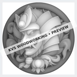 Watermarked grayscale preview of Samurai Mask — Side Profile digital coin design