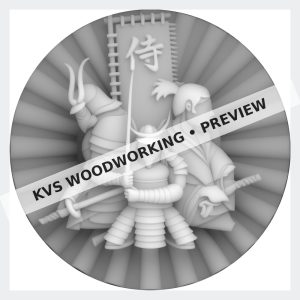 Watermarked grayscale preview of Samurai Warriors — Back to Back digital coin design