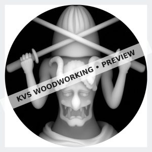Watermarked grayscale preview of Samurai Woman — Crossed Swords digital coin design