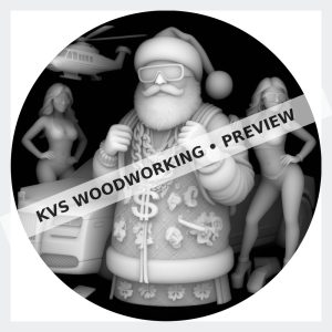 Watermarked grayscale preview of Santa Bling — Holiday Hustle digital coin design