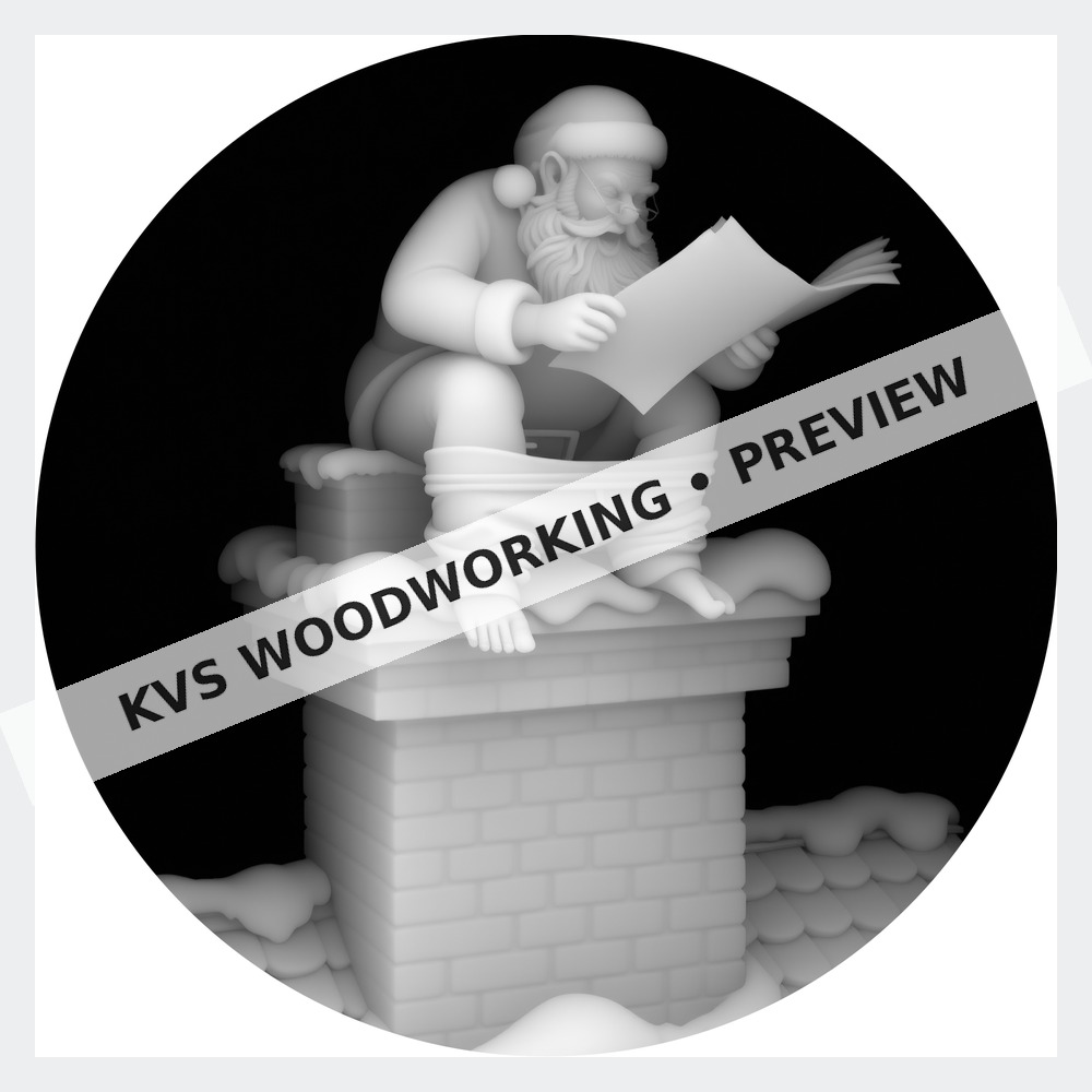 Watermarked grayscale preview of Santa — Chimney Bathroom Break digital coin design