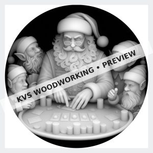Watermarked grayscale preview of Santa — High Stakes at the Table digital coin design