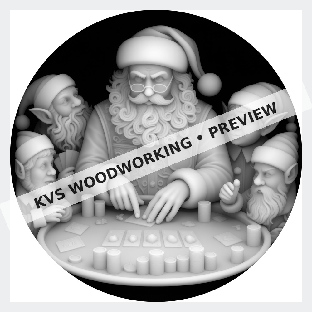 Watermarked grayscale preview of Santa — High Stakes at the Table digital coin design
