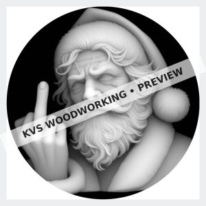 Watermarked grayscale preview of Santa — Middle Finger digital coin design