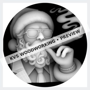 Watermarked grayscale preview of Santa — Smoke and Swagger digital coin design