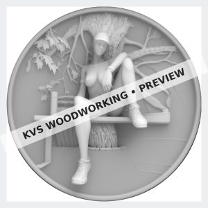 Watermarked grayscale preview of Seated Nude — Garden Study digital coin design