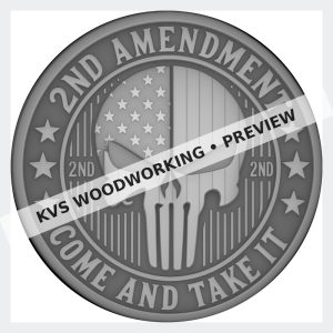 Watermarked grayscale preview of Second Amendment — Come and Take It digital coin design
