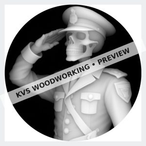Watermarked grayscale preview of Skull Officer — Dress Uniform Salute digital coin design