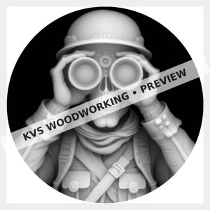 Watermarked grayscale preview of Skull Soldier — Binocular Watch digital coin design