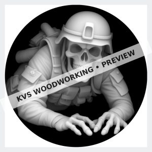 Watermarked grayscale preview of Skull Soldier — Low Crawl digital coin design