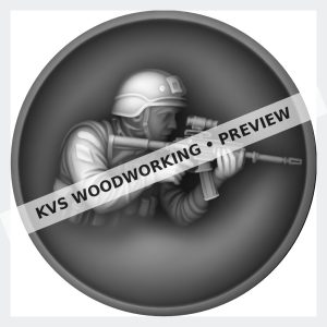 Watermarked grayscale preview of Soldier — Rifleman in Profile digital coin design