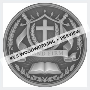 Watermarked grayscale preview of Stand Firm — Cross and Open Bible digital coin design