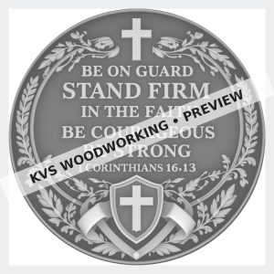 Watermarked grayscale preview of Stand Firm in the Faith — 1 Corinthians 16:13 digital coin design