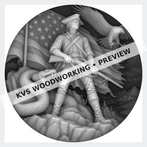 Watermarked grayscale preview of Stand Your Ground — Patriot and Rattlesnake digital coin design