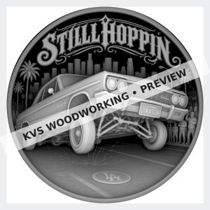 Watermarked grayscale preview of Still Hoppin — Hydraulic High Lift digital coin design