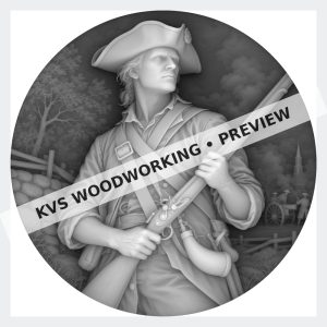 Watermarked grayscale preview of The Minuteman — Colonial Patriot digital coin design