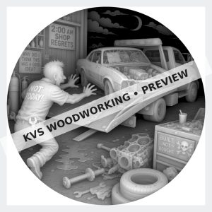 Watermarked grayscale preview of The Wrench Thrower — 2 A.M. Shop Regrets digital coin design