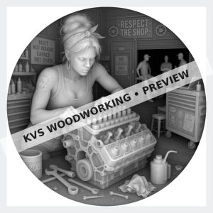 Watermarked grayscale preview of The Wrench Thrower — Engine Rebuild digital coin design
