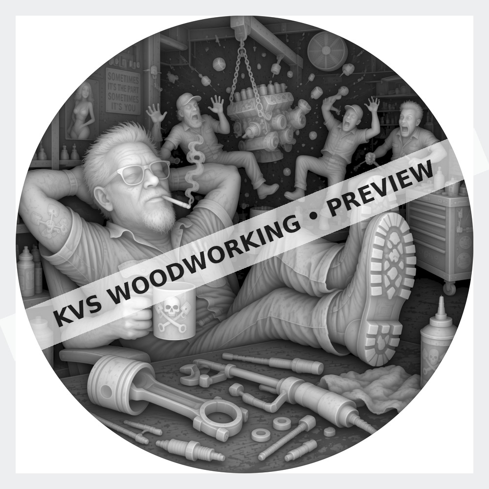 Watermarked grayscale preview of The Wrench Thrower — Putting My Feet Up digital coin design