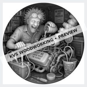 Watermarked grayscale preview of The Wrench Thrower — Redneck Science digital coin design