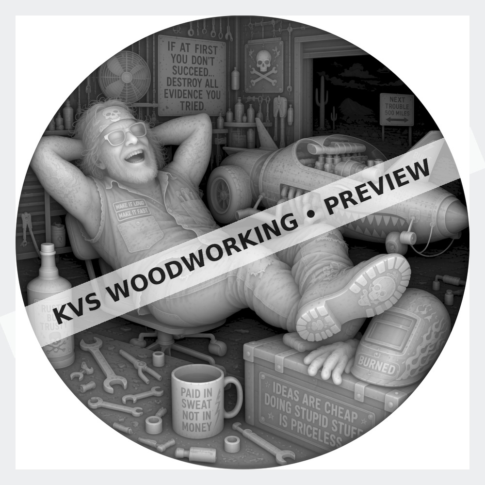 Watermarked grayscale preview of The Wrench Thrower — Self Employed Garage digital coin design