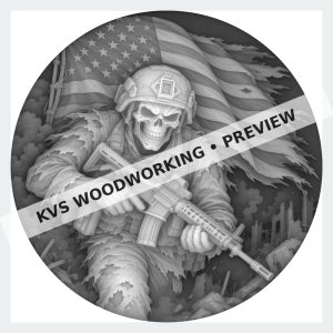 Watermarked grayscale preview of This Flag Still Stands — Skull Soldier digital coin design