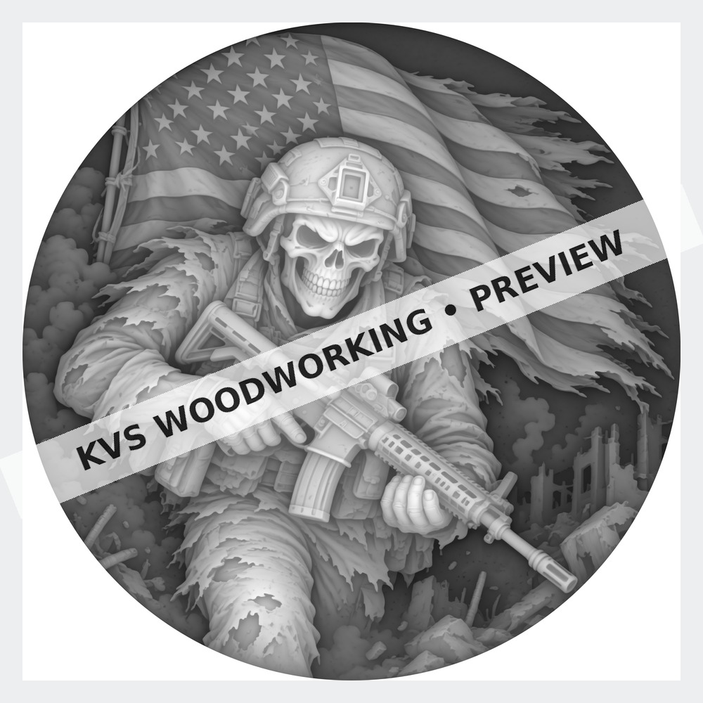 Watermarked grayscale preview of This Flag Still Stands — Skull Soldier digital coin design