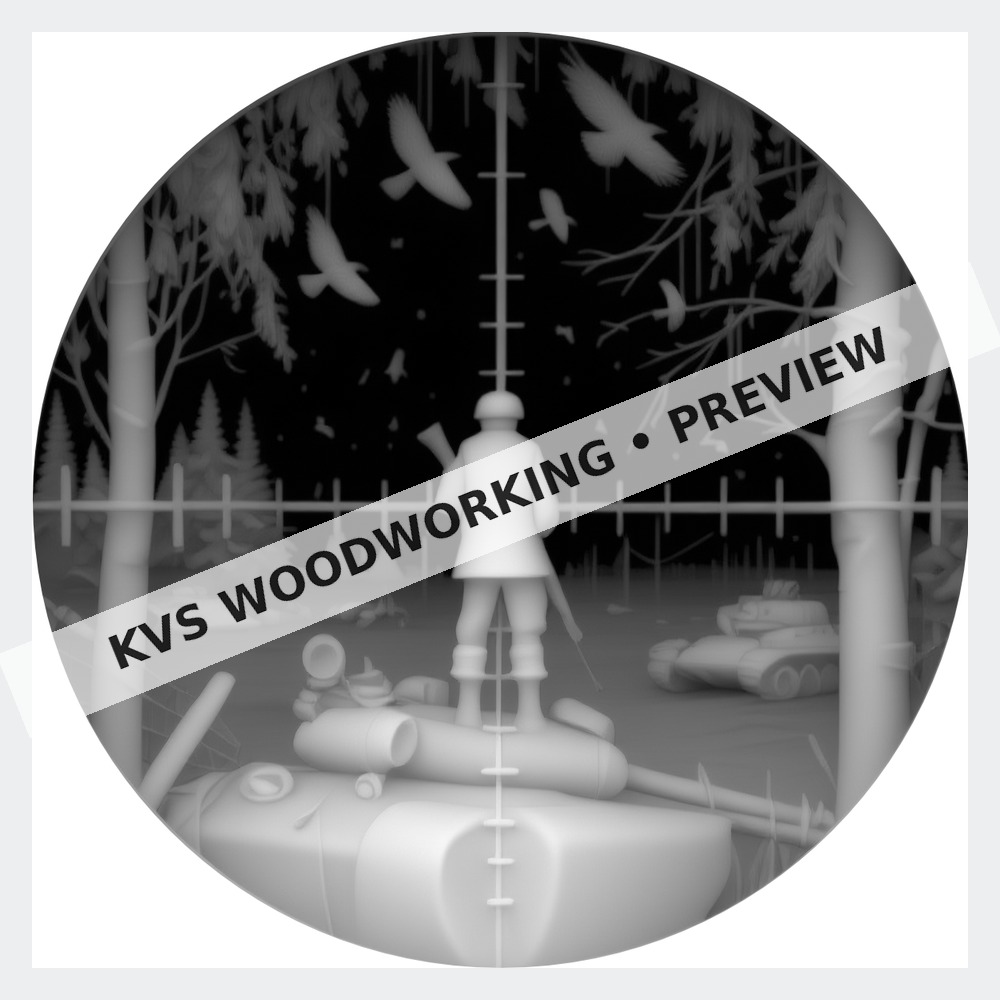 Watermarked grayscale preview of Through the Scope — Soldier on a Tank digital coin design