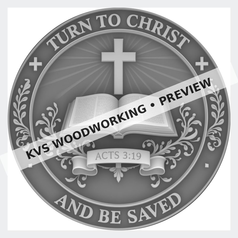 Watermarked grayscale preview of Turn to Christ — Repent and Be Saved digital coin design