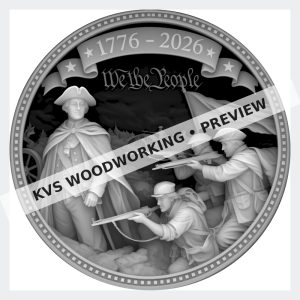 Watermarked grayscale preview of We the People — 1776–2026 digital coin design