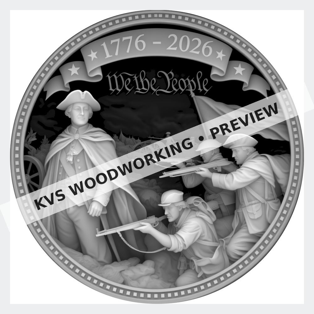 Watermarked grayscale preview of We the People — 1776–2026 digital coin design