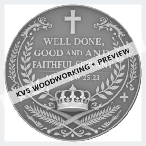 Watermarked grayscale preview of Well Done, Good and Faithful Servant — Matthew 25:23 digital coin design