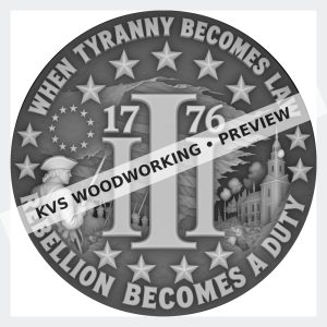 Watermarked grayscale preview of When Tyranny Becomes Law — Rebellion Becomes Duty digital coin design