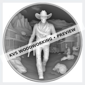 Watermarked grayscale preview of Wild West — Ghost Town Gunslinger digital coin design